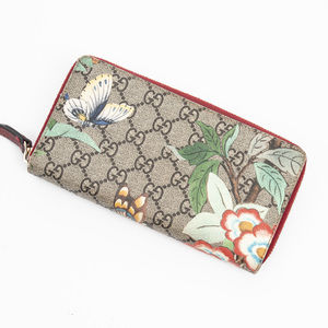 Gucci GG Supreme Canvas Tian Zip Around Continental Wallet